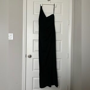 Elegant Black Maxi One Shoulder Evening Dress